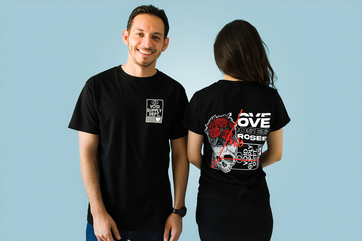 VOID SUPPLY DEPT – Love Over Roses Graphic Tee (Black Streetwear Edition)